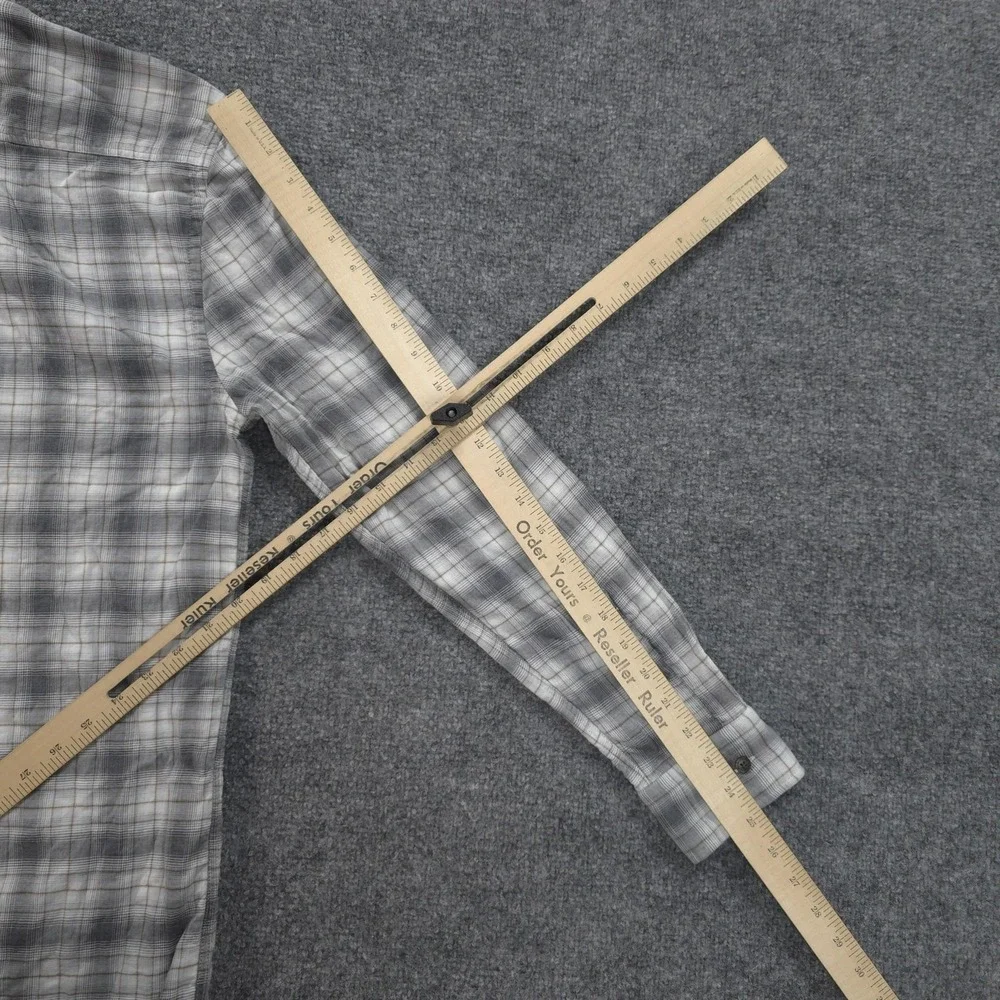 Johnnie O Shirt Mens Medium Gray Plaid Burruss Top Shelf Cotton Button Up Casual